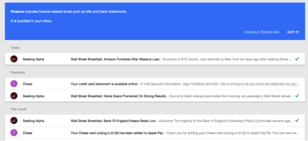 Inbox by Google - Finance