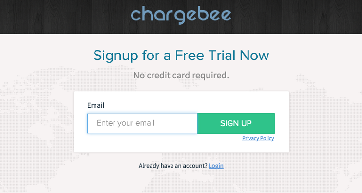 chargebee signup page