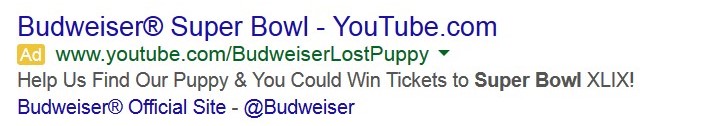 budweiser contest ppc google super bowl