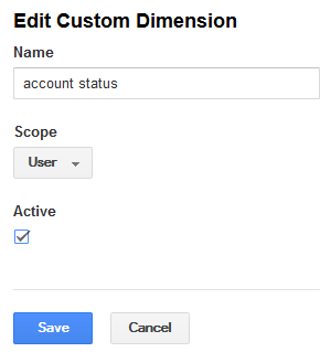 A "User" scoped Custom Dimension tracks account holders across visits to our site.