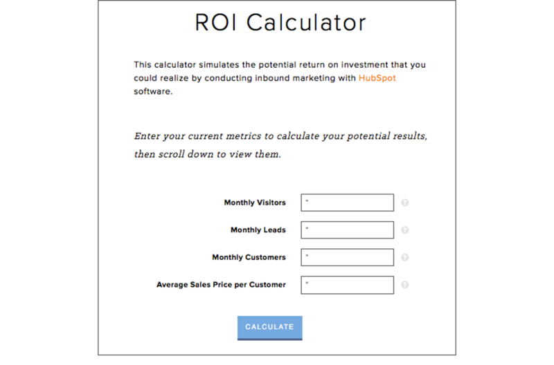 Types of Interactive Content - ROI Calculator
