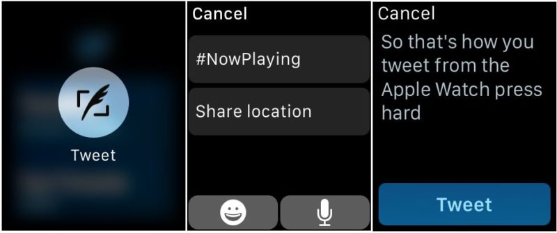 how to tweet from apple watch