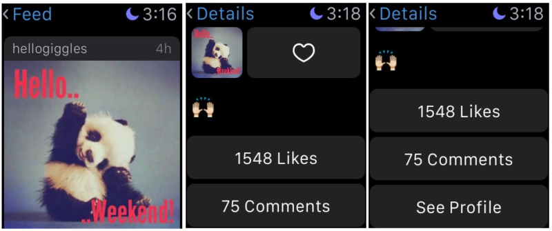 instagram on apple watch