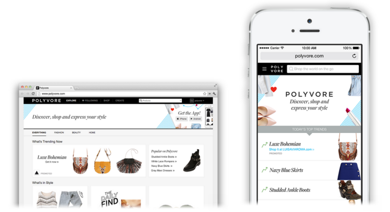 Polyvore promoted trends ad product