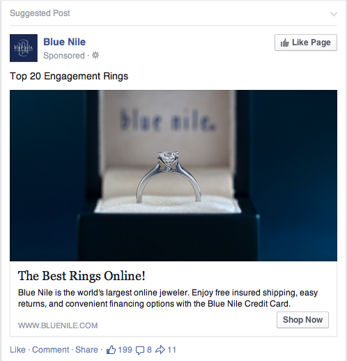 Blue Nile - Facebook Ad