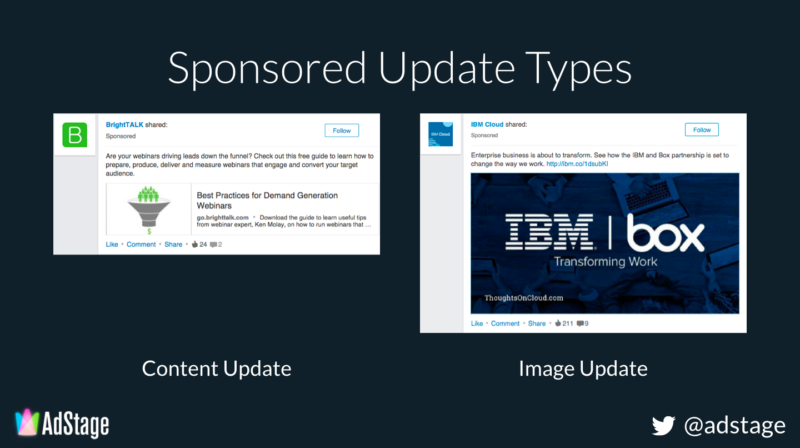 Sponsored Updates on LinkedIn