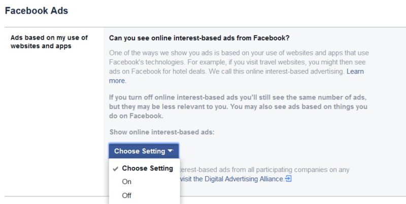 facebook ad targeting from other websites and apps