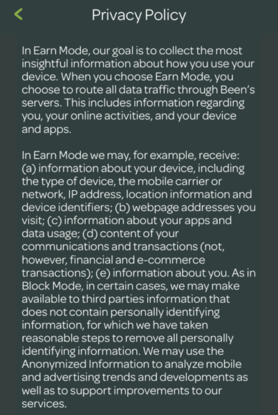 Been choice data sharing