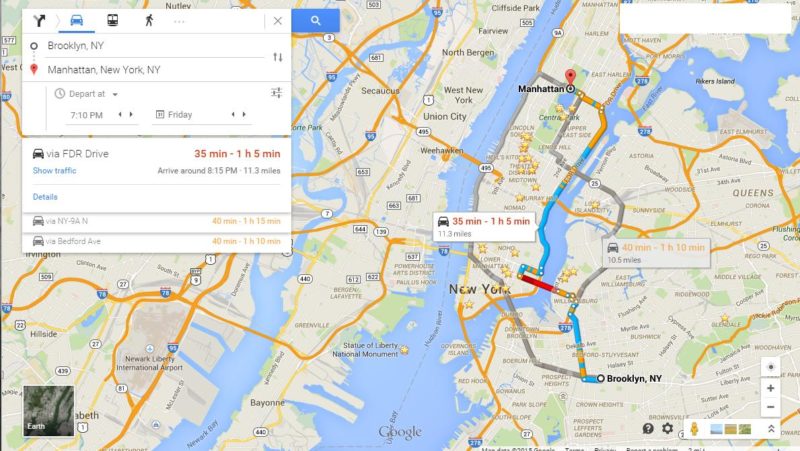 Google Maps Travel Time