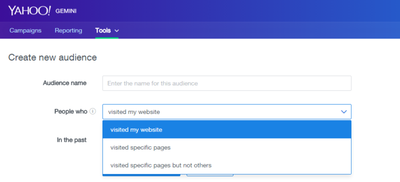 yahoo gemini site visitor retargeting