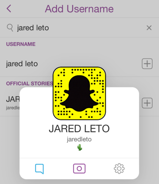 jared leto snapchat