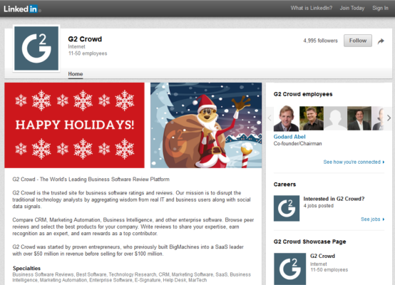g2 crowd linkedin company page