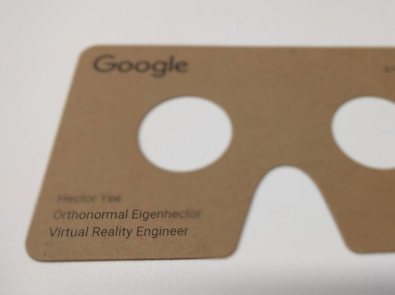 Google Cardboard business card