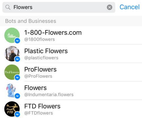 flowers on messenger