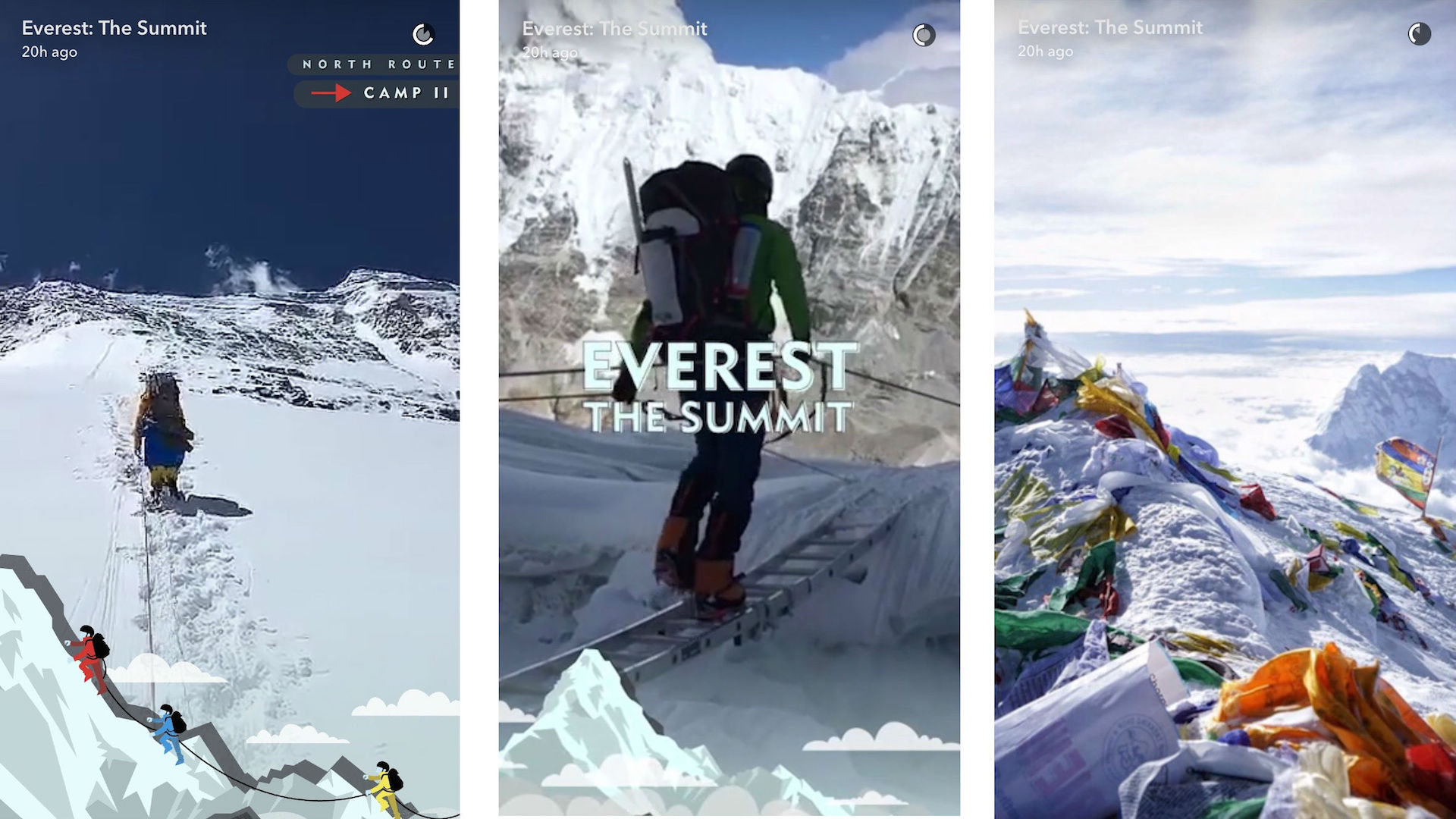 Snapchat's Everest Live Story used pre-recorded footage that the company's curation team polished in production.