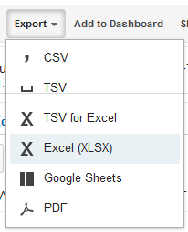 Export a Google Analytics report to Excel