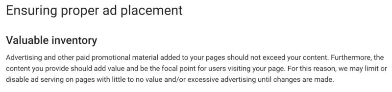 adsense-valuable-inventory-policy