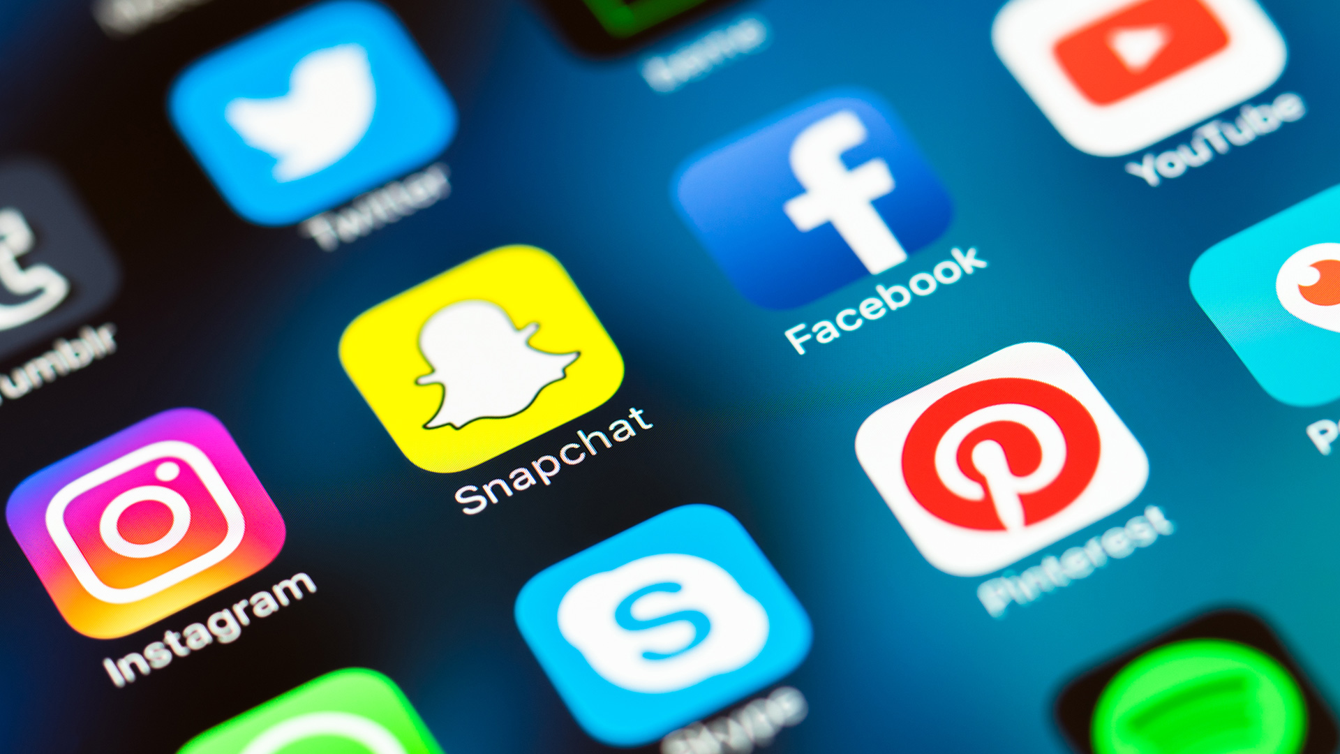 Social Media Mobile Icons Snapchat Facebook Instagram Ss 1920