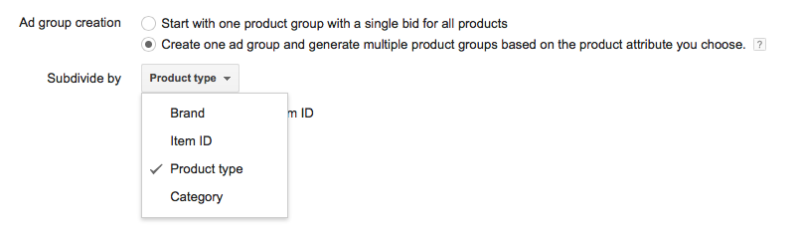 Creating shopping adgroups