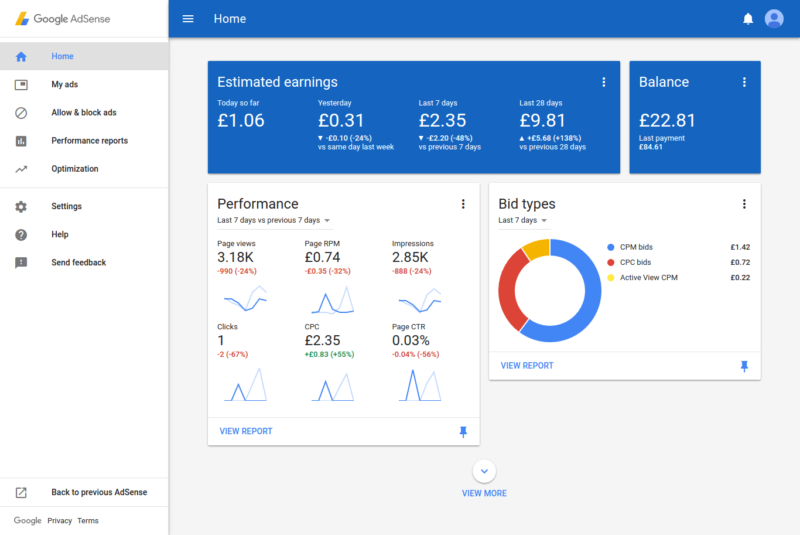 new adsense interface