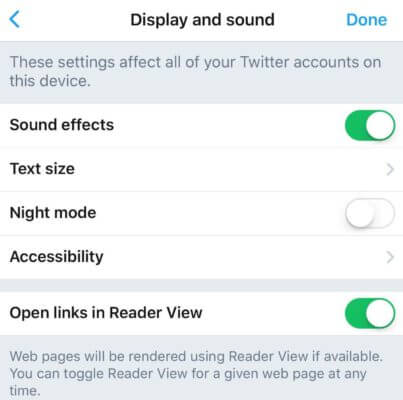 twitter settings safari