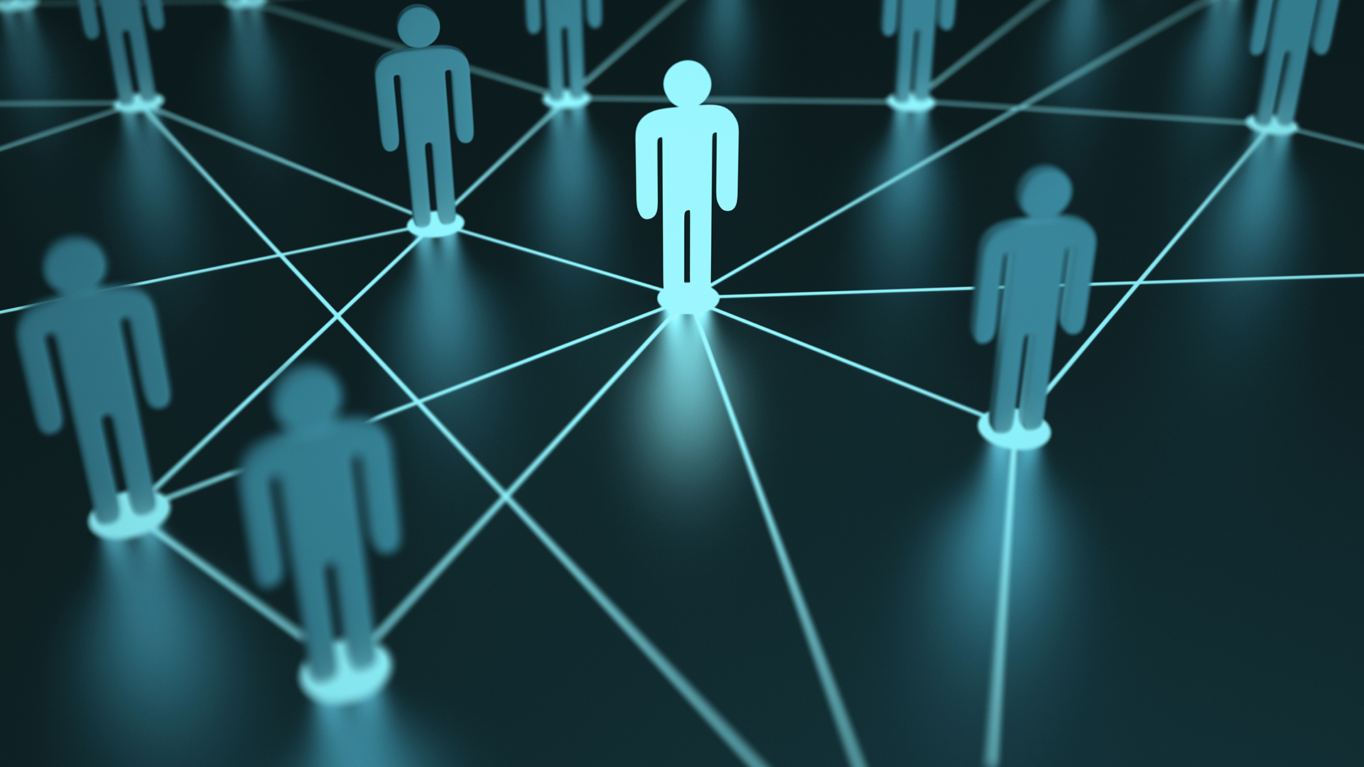  A conceptual image of interconnected people representing the search query 'Interconnectedness between sales and marketing'.