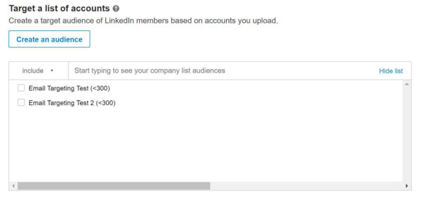 LinkedIn Ads Matched Audiences List