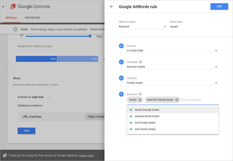 Optimize Adwords Keyword Targeting