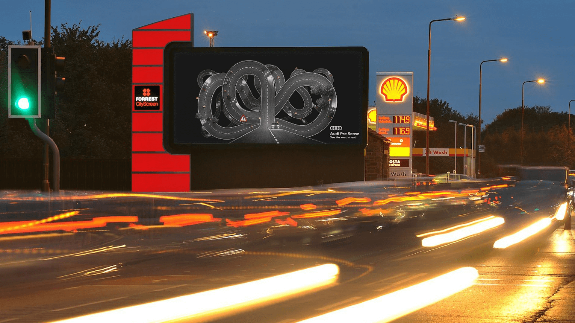 Audi campaign on UK digital billboards tracks traffic and weather