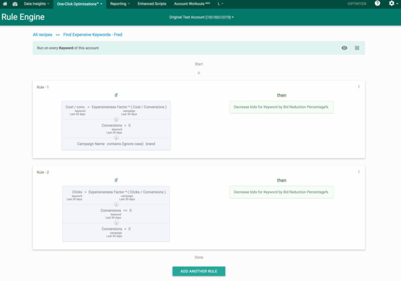 Optmyzr   Rules Based Bid Management