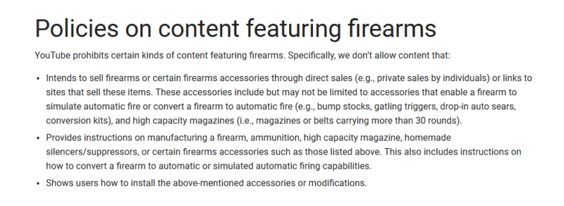 Gun Content YouTube
