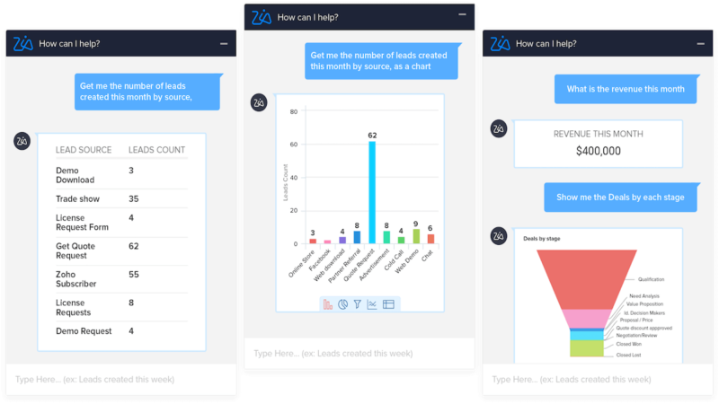 Zoho chat bot