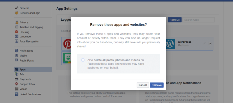 Facebook App Removal Tool