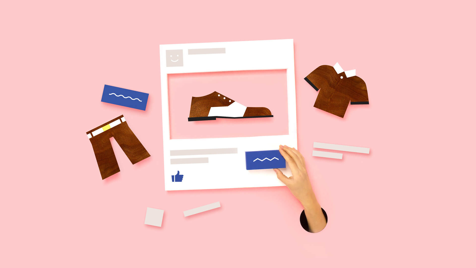 MailChimp graphic, depicting creation of a Facebook ad.