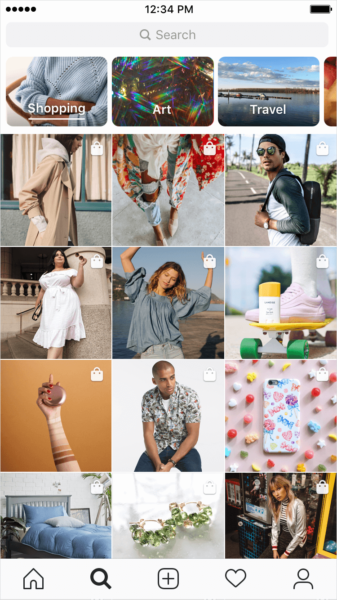 Instagram Shopping Explore Tab