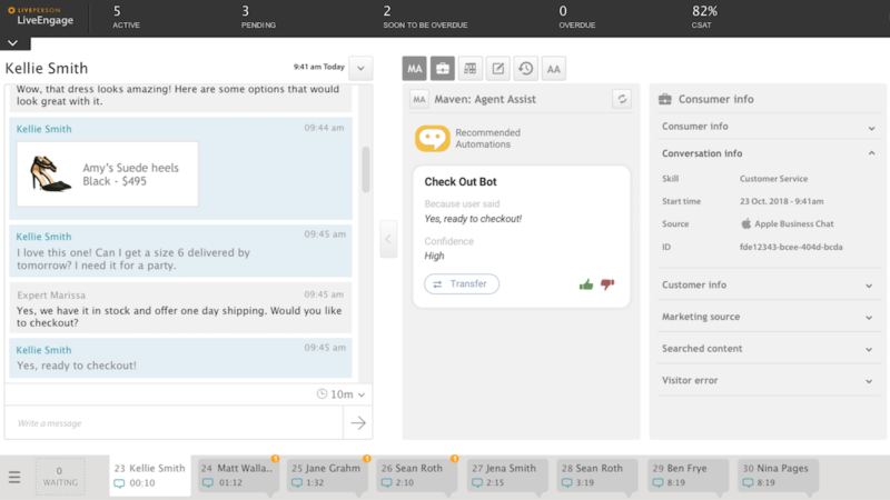  A screen from LivePerson's new Maven platform.