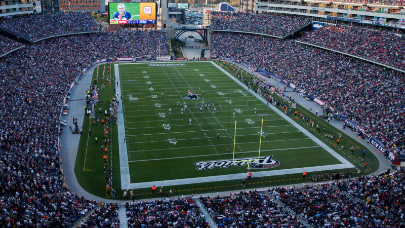 aerial view of football field foxborough massachusetts