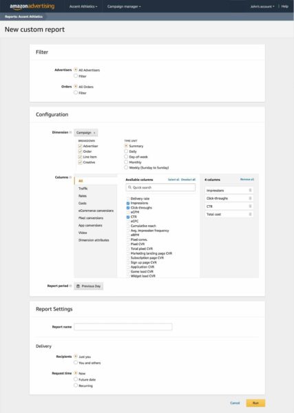 Amazon Custom Report