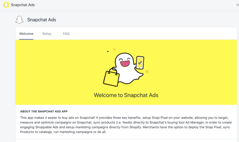 Shopify Snapchat Ads App