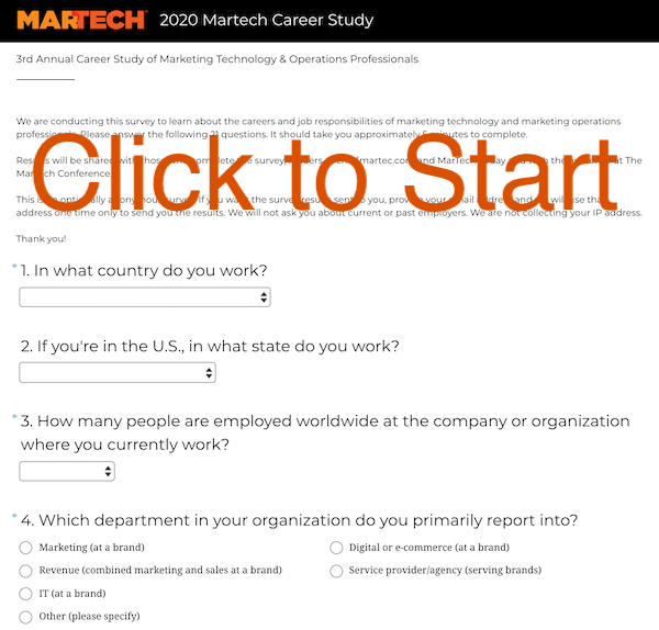 Martech Career Survey Start