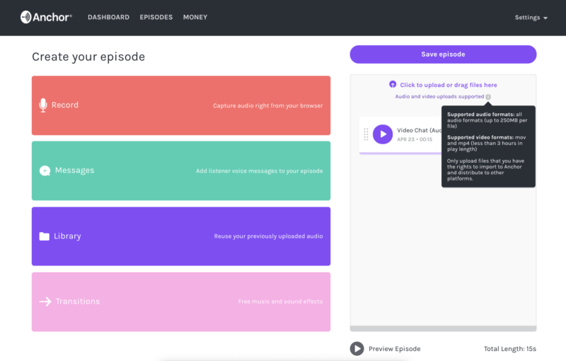 Anchor Podcast Creation Dashboard 1 800x510