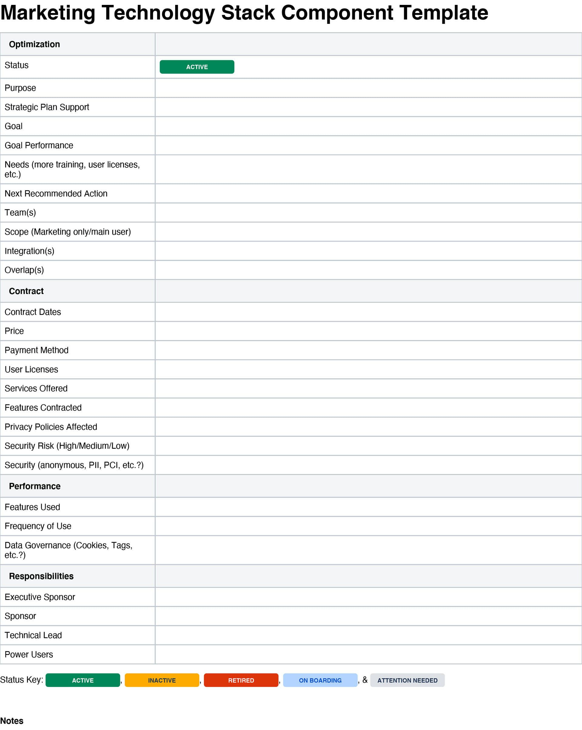 Martechstack Component Template Handout