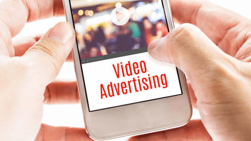 Mobile screen showing video advertising
