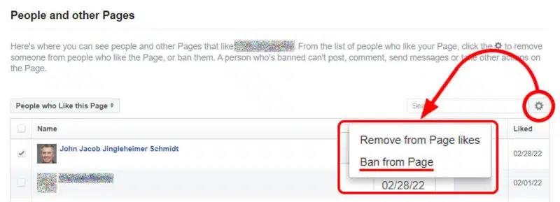 banning a commentator on Facebook