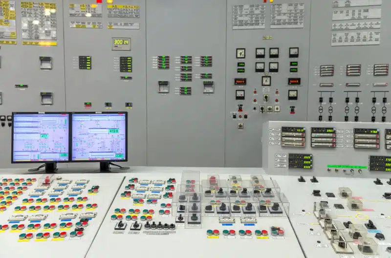 The central control room of a nuclear power plant.