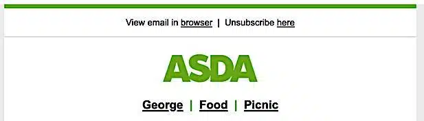 Asda unsubscribe