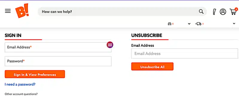 Big Lots unsubscribe