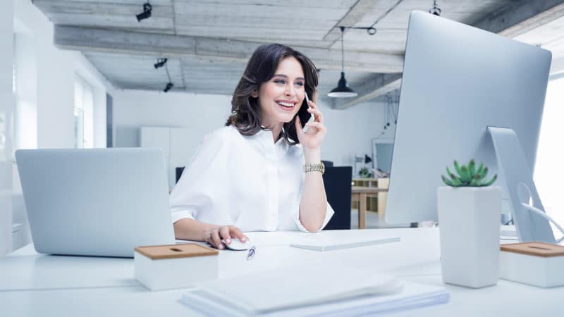 Woman on phone