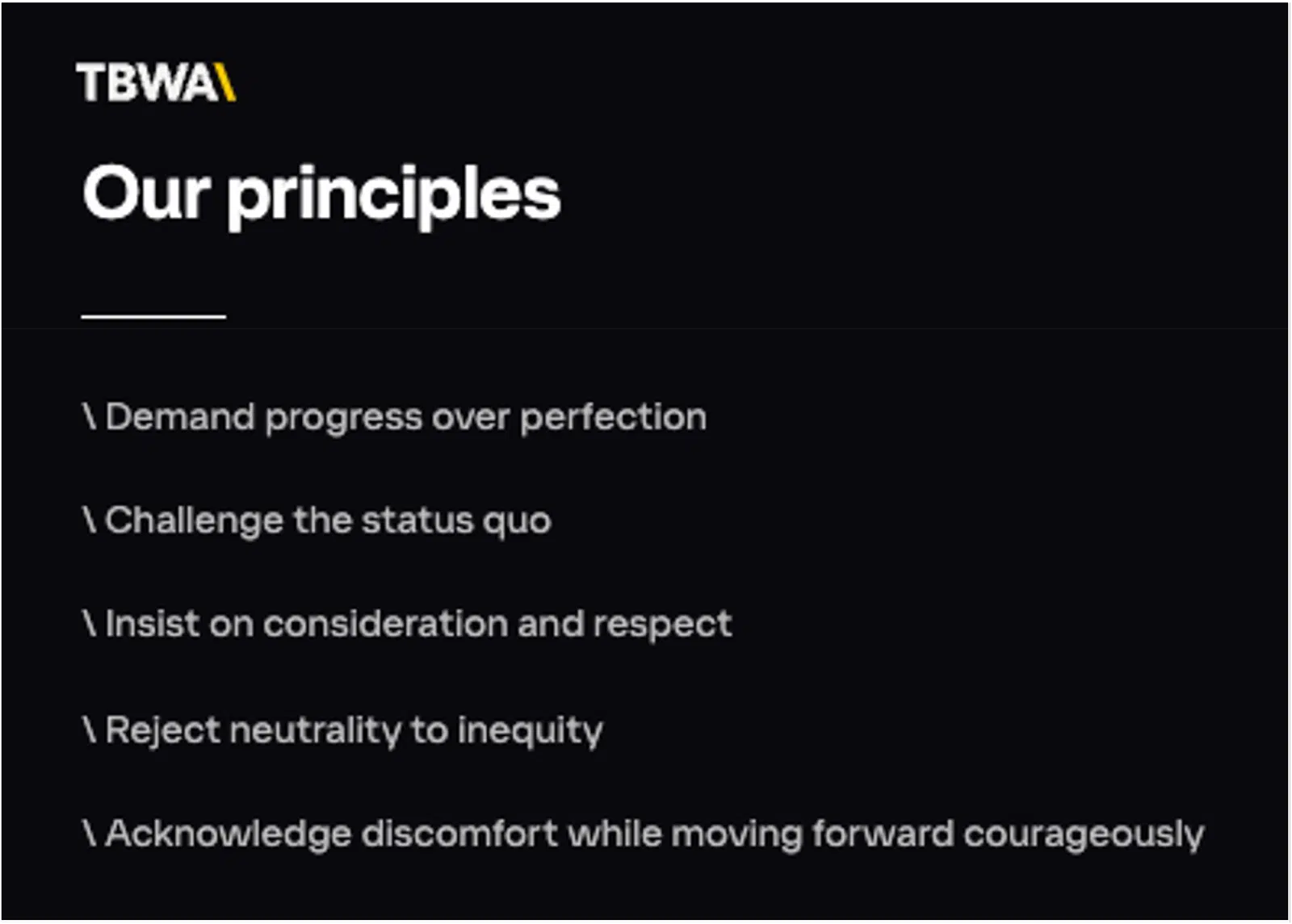 TBWA - operating principles