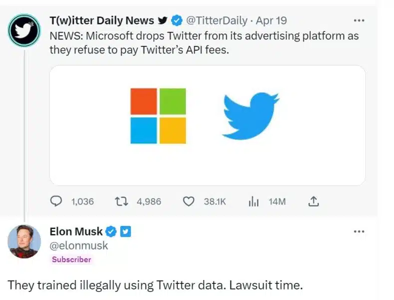 Musk MS Tweet